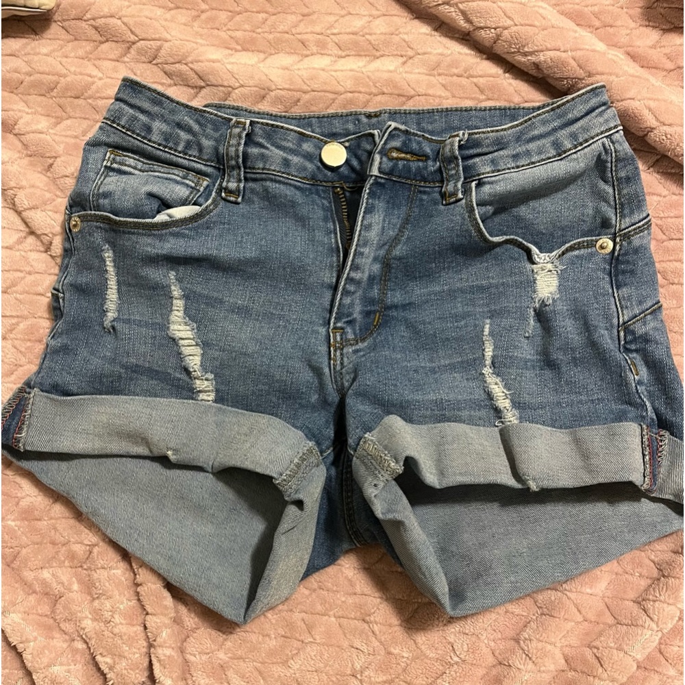 WOMENS Blue Denim Shorts. Size 0.